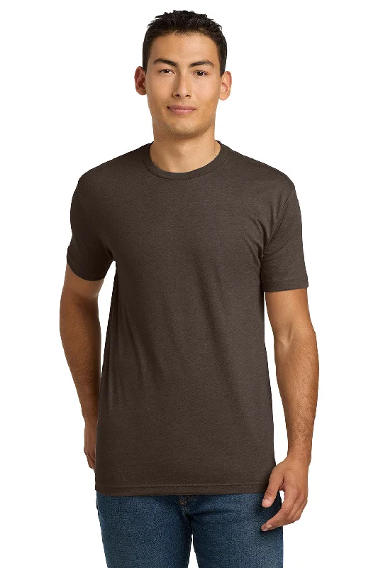 Men’s short-sleeve dell polos-Next Level Mens CVC Jersey Short Sleeve Crewneck T-Shirt - Espresso Brown