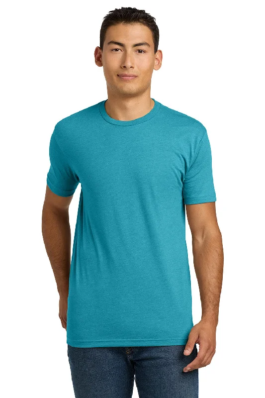 Men’s short-sleeve glen tees-Next Level Mens CVC Jersey Short Sleeve Crewneck T-Shirt - Bondi Blue