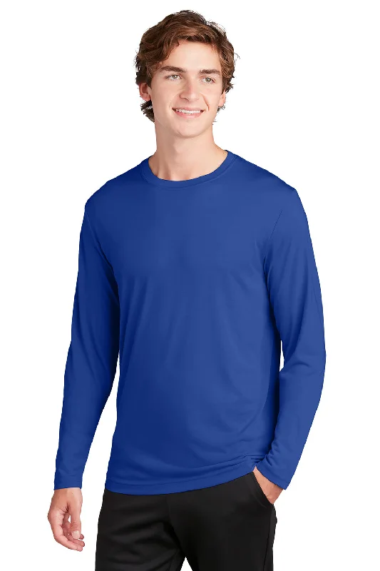 Men’s short-sleeve cairn tees-Sport-Tek Mens Competitor Moisture Wicking Long Sleeve Crewneck T-Shirt - True Royal Blue