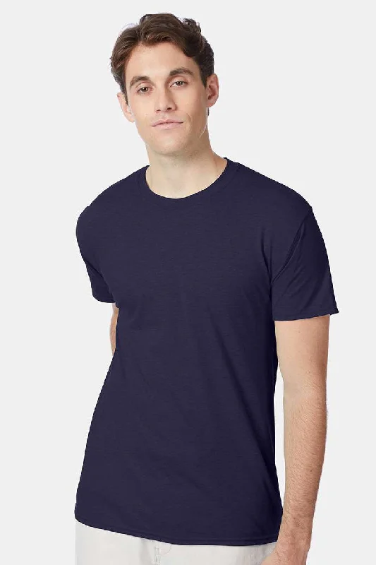 Men’s short-sleeve nexus polos-Hanes Mens X-Temp FreshIQ Moisture Wicking Short Sleeve Crewneck T-Shirt - Navy Blue