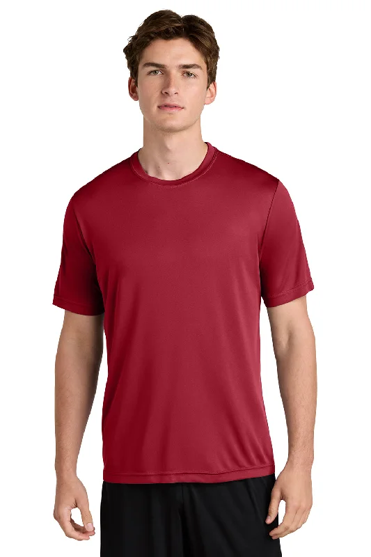 Men’s short-sleeve bight shirts-Sport-Tek Mens Competitor Moisture Wicking Short Sleeve Crewneck T-Shirt - Deep Red