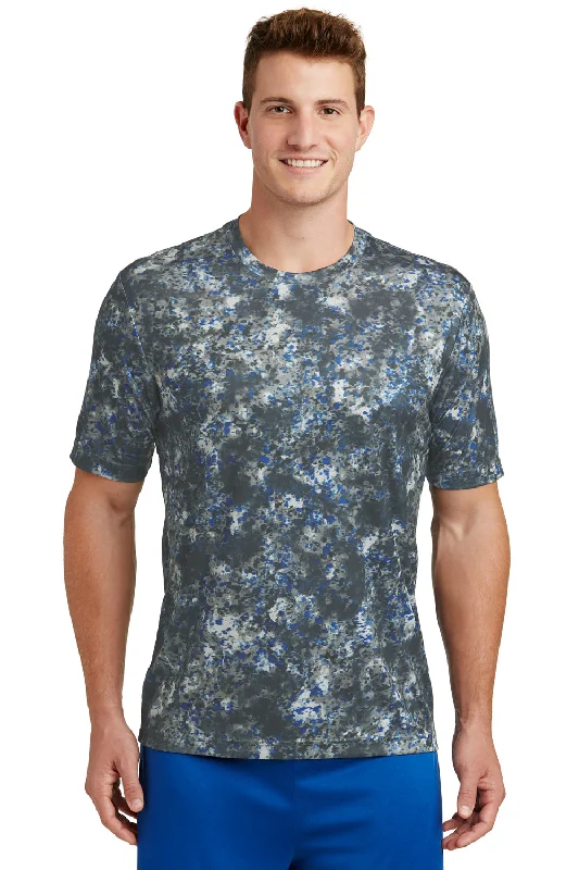 Men’s short-sleeve willow shirts-Sport-Tek Mens Mineral Freeze Moisture Wicking Short Sleeve Crewneck T-Shirt - True Royal Blue - Closeout