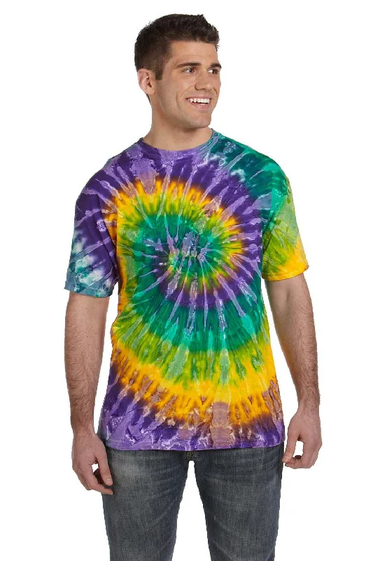 Men’s short-sleeve jinx tees-Tie-Dye Mens Short Sleeve Crewneck T-Shirt - Mardi Gras