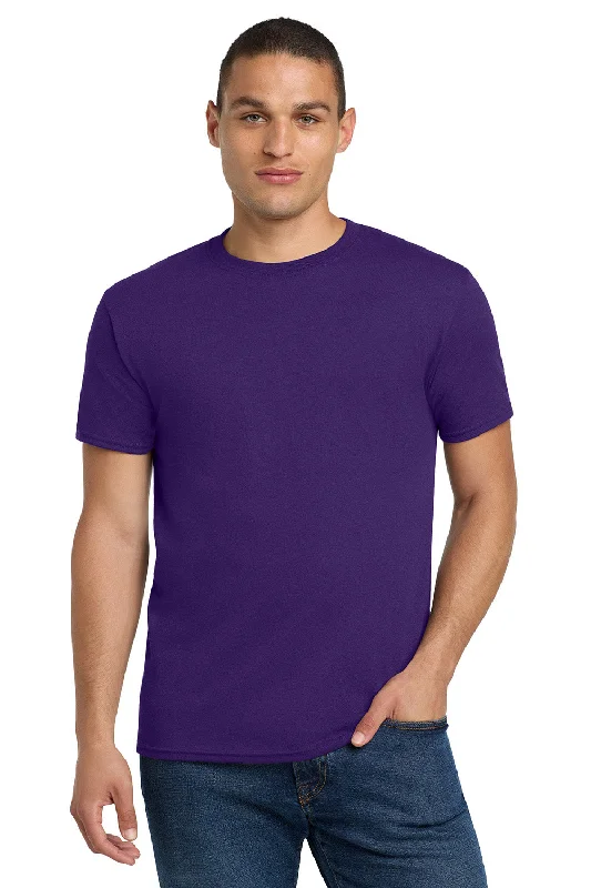 Men’s short-sleeve slope polos-Jerzees Mens Dri-Power Moisture Wicking Short Sleeve Crewneck T-Shirt - Deep Purple