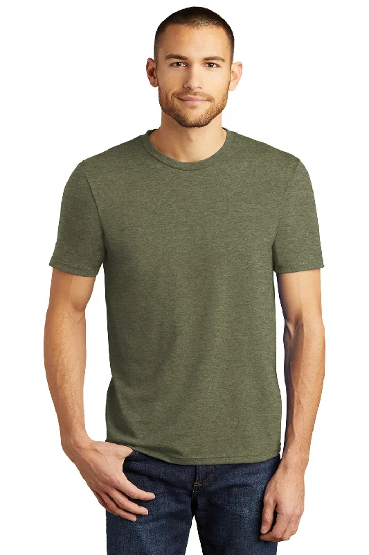 Men’s short-sleeve crag polos-District Mens Perfect Tri Short Sleeve Crewneck T-Shirt - Military Green Frost