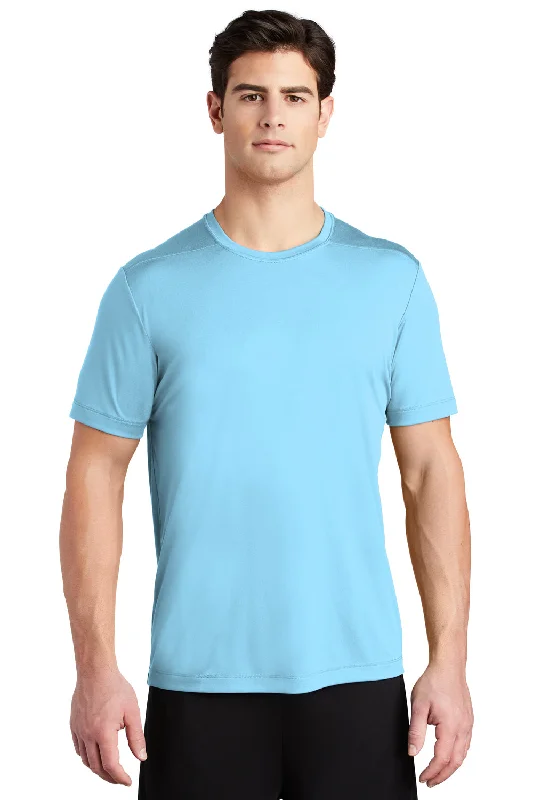 Men’s short-sleeve quell tops-Sport-Tek Mens Moisture Wicking Short Sleeve Crewneck T-Shirt - Light Blue