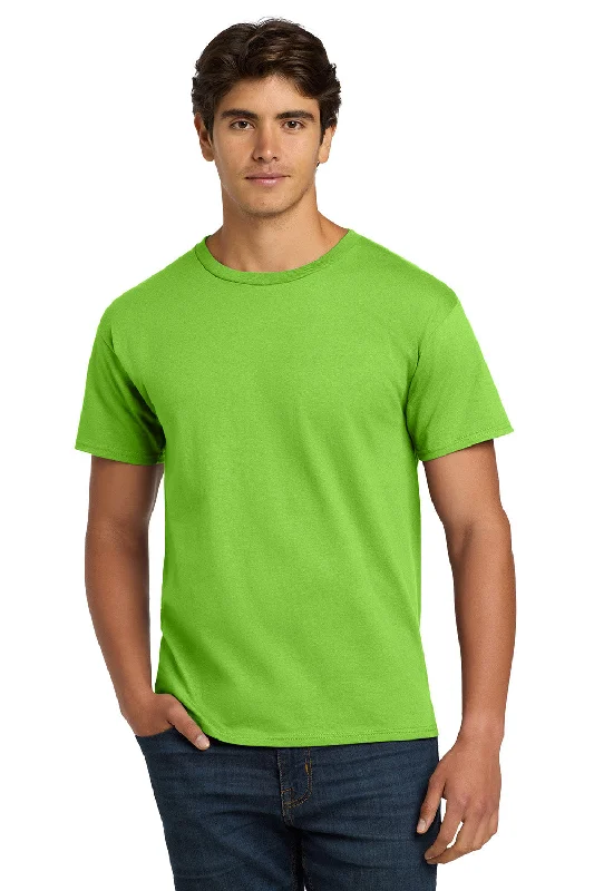 Men’s short-sleeve notch tops-Hanes Mens ComfortSoft Short Sleeve Crewneck T-Shirt - Lime Green