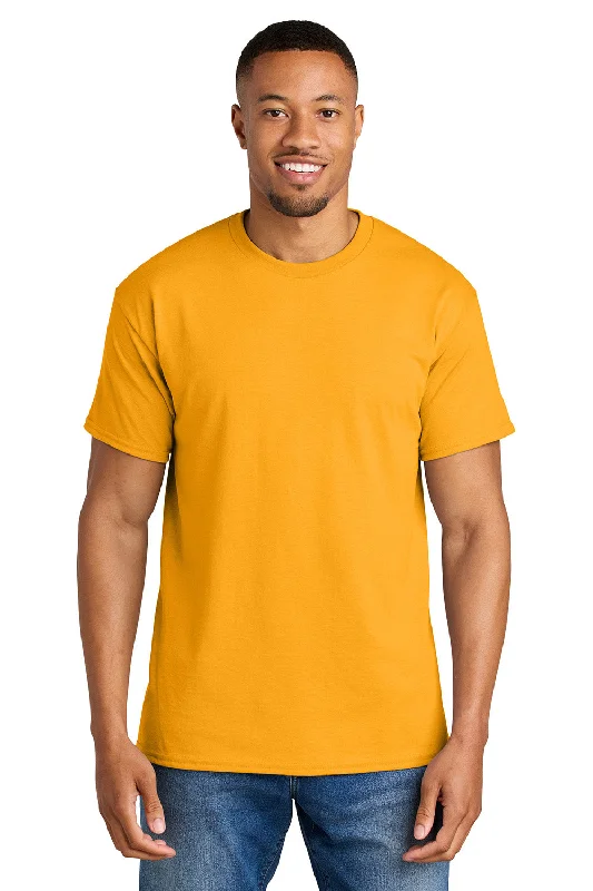 Men’s short-sleeve zinc shirts-Gildan Mens DryBlend Moisture Wicking Short Sleeve Crewneck T-Shirt - Gold