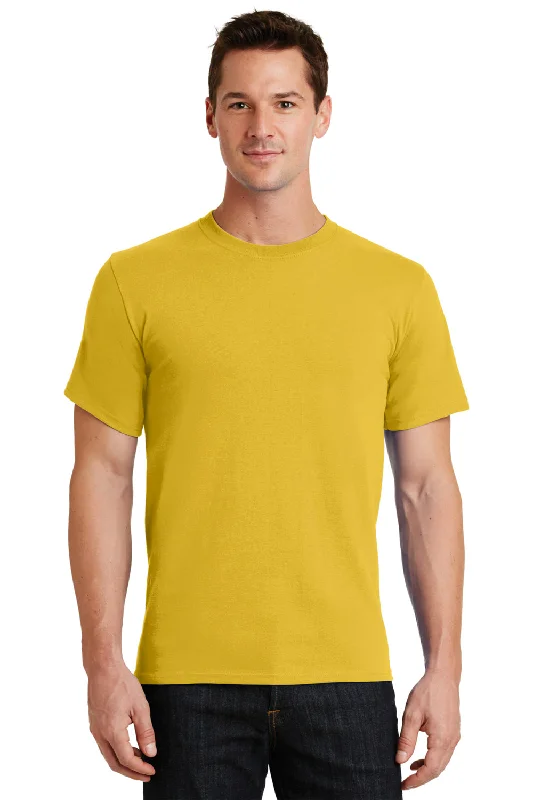 Men’s short-sleeve upland tees-Port & Company Mens Essential Short Sleeve Crewneck T-Shirt - Lemon Yellow