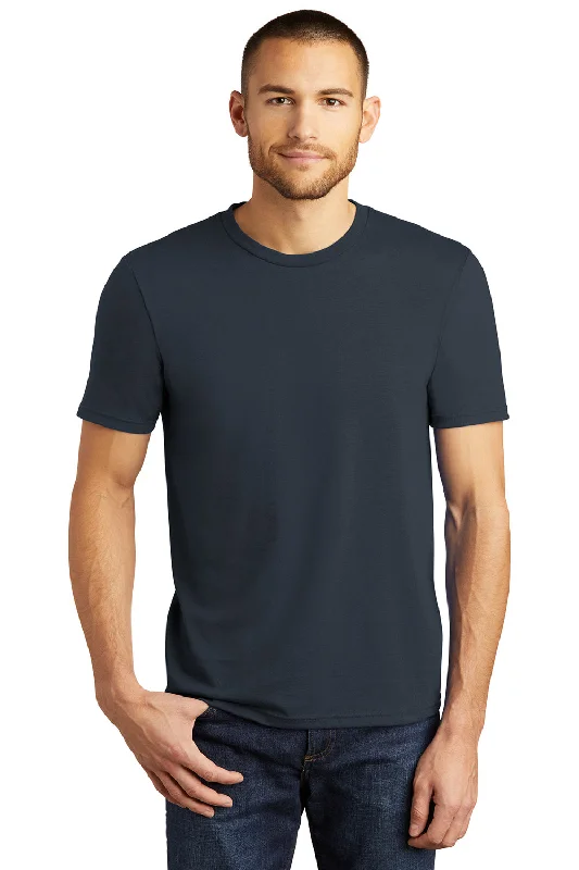 Men’s short-sleeve peak polos-District Mens Perfect Tri Short Sleeve Crewneck T-Shirt - New Navy Blue