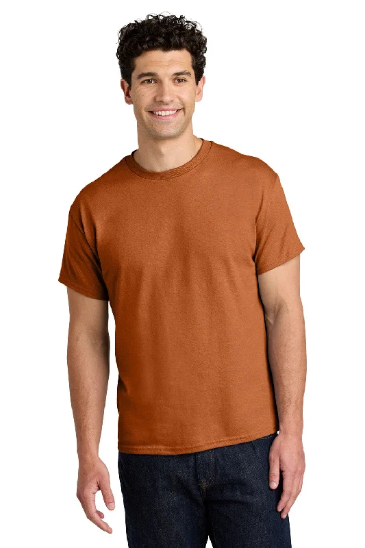 Men’s short-sleeve gash polos-Gildan Mens Short Sleeve Crewneck T-Shirt - Texas Orange