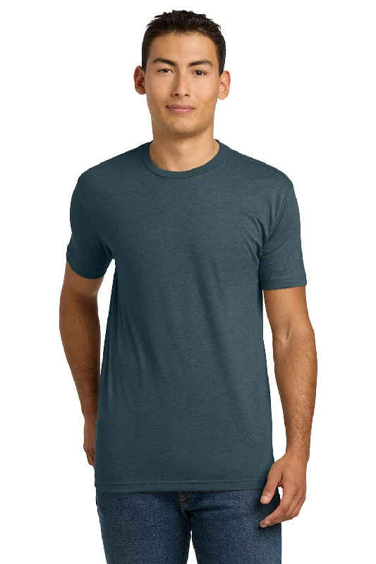 Men’s short-sleeve ash shirts-Next Level Mens CVC Jersey Short Sleeve Crewneck T-Shirt - Indigo Blue