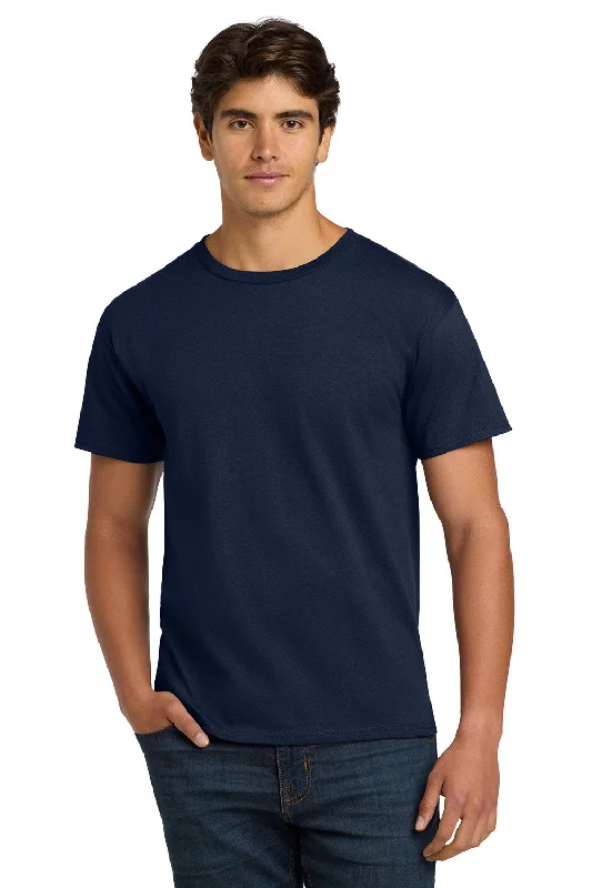 Men’s short-sleeve ebb polos-Hanes Mens ComfortSoft Short Sleeve Crewneck T-Shirt - Navy Blue