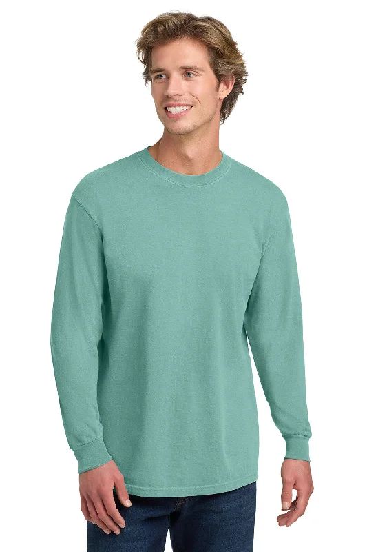 Men’s short-sleeve jinx tees-Comfort Colors Mens Long Sleeve Crewneck T-Shirt - Seafoam Green