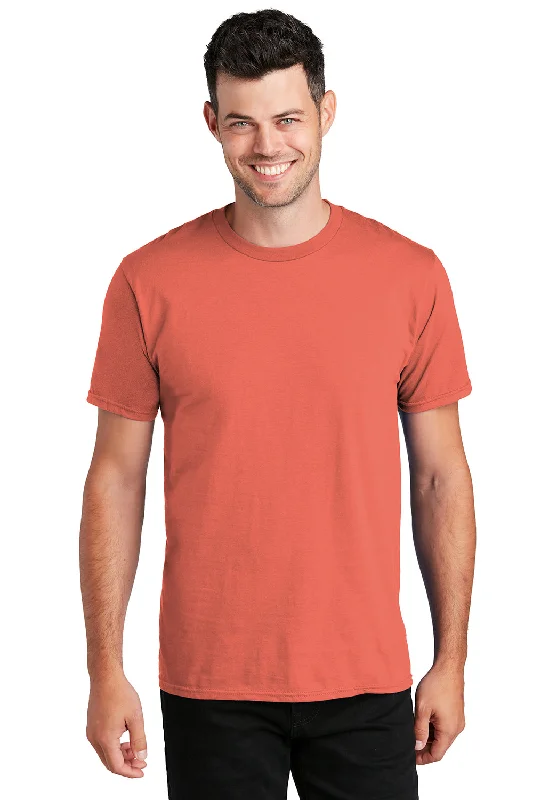 Men’s short-sleeve mesa shirts-Port & Company Mens Fan Favorite Short Sleeve Crewneck T-Shirt - Coral