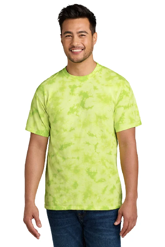 Men’s short-sleeve willow shirts-Port & Company Mens Crystal Tie-Dye Short Sleeve Crewneck T-Shirt - Lemon Lime