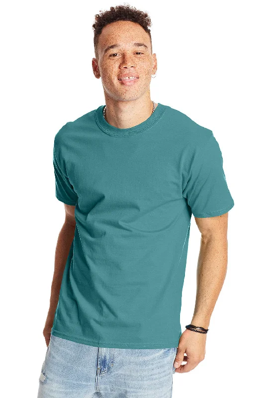 Men’s short-sleeve wisp tops-Hanes Mens Beefy-T Short Sleeve Crewneck T-Shirt - Clay Green