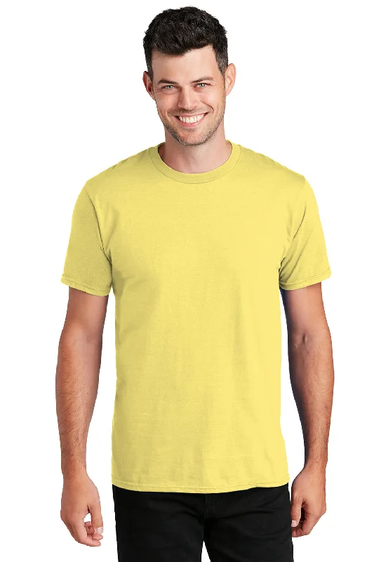 Men’s short-sleeve shale shirts-Port & Company Mens Fan Favorite Short Sleeve Crewneck T-Shirt - Yellow