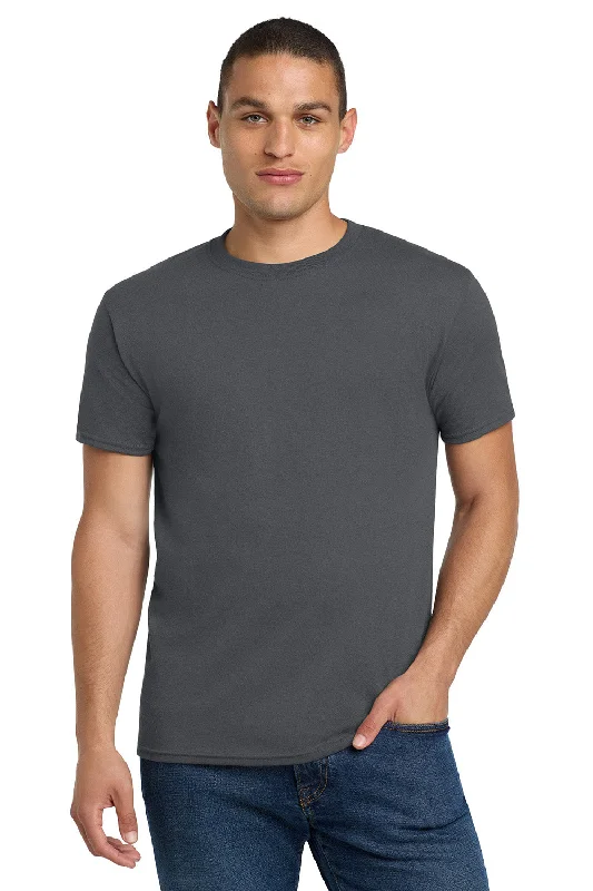 Men’s short-sleeve peak polos-Jerzees Mens Dri-Power Moisture Wicking Short Sleeve Crewneck T-Shirt - Charcoal Grey