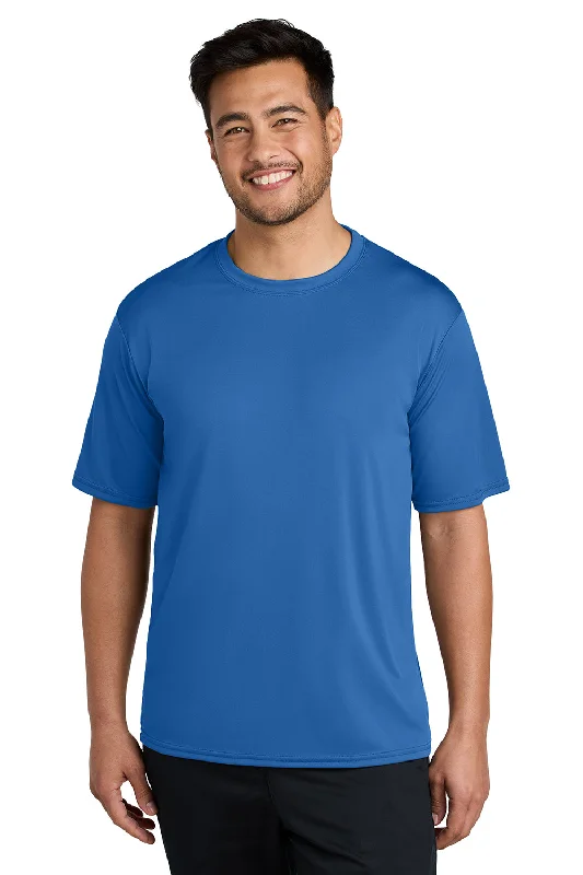 Men’s short-sleeve willow shirts-Port & Company Mens Dry Zone Performance Moisture Wicking Short Sleeve Crewneck T-Shirt - Royal Blue