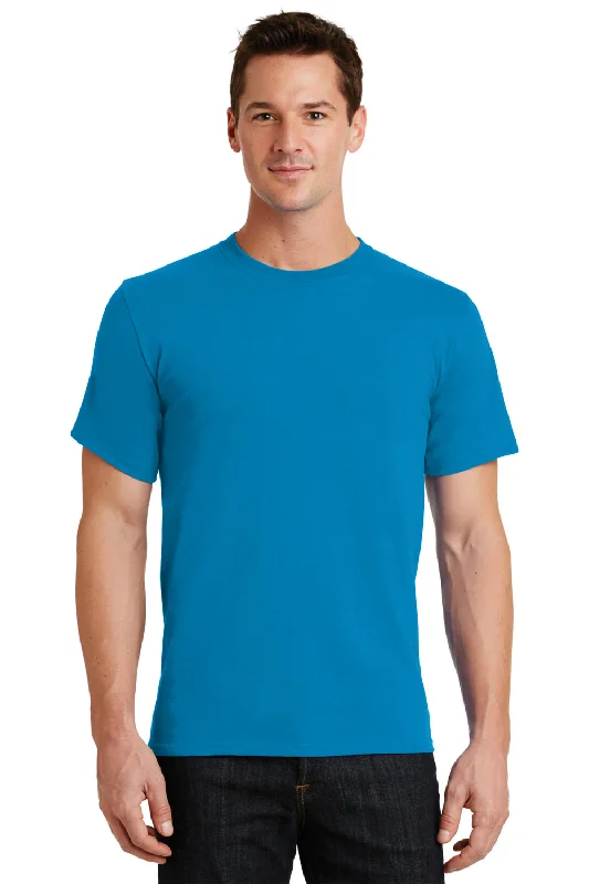 Men’s short-sleeve fen shirts-Port & Company Mens Essential Short Sleeve Crewneck T-Shirt - Sapphire Blue