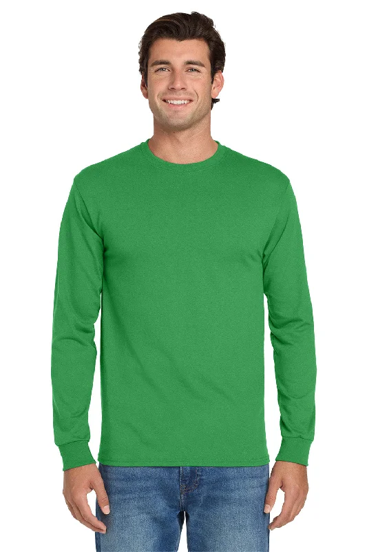 Men’s short-sleeve yucca tees-Jerzees Mens Dri-Power Moisture Wicking Long Sleeve Crewneck T-Shirt - Kelly Green