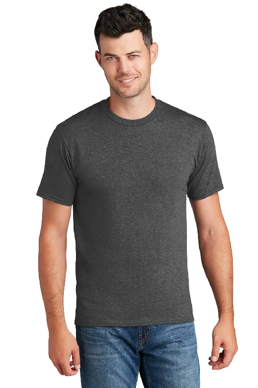 Men’s short-sleeve dell polos-Port & Company Mens Fan Favorite Short Sleeve Crewneck T-Shirt - Heather Dark Grey