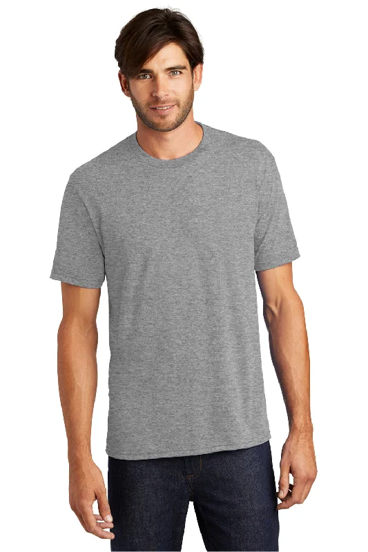 Men’s short-sleeve fell tees-District Mens Perfect Tri Short Sleeve Crewneck T-Shirt - Grey Frost