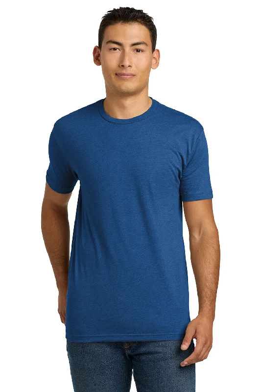 Men’s short-sleeve crag polos-Next Level Mens CVC Jersey Short Sleeve Crewneck T-Shirt - Royal Blue