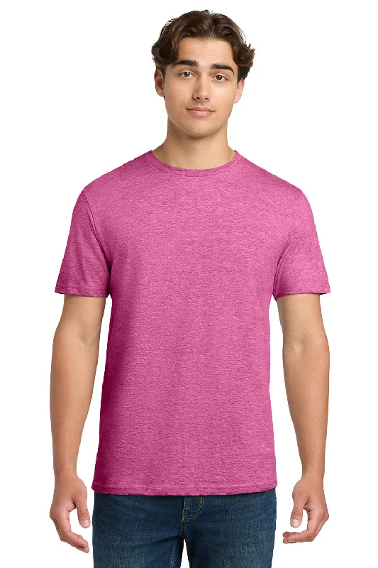 Men’s short-sleeve purl shirts-Gildan Mens Softstyle Short Sleeve Crewneck T-Shirt - Heather Heliconia Pink