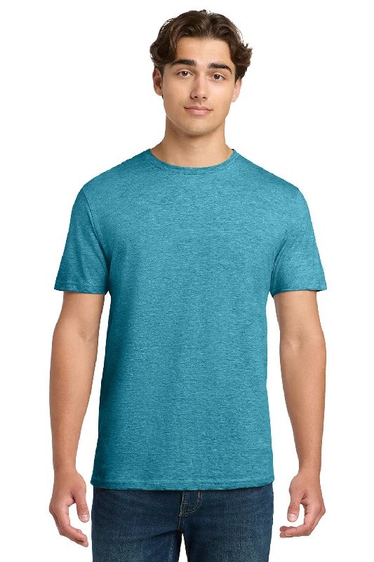 Men’s short-sleeve outcrop polos-Gildan Mens Softstyle Short Sleeve Crewneck T-Shirt - Heather Galapagos Blue