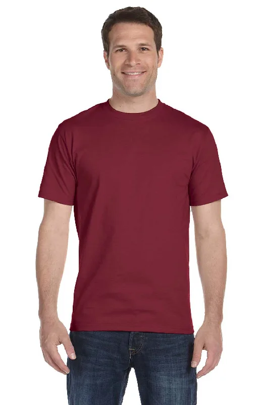 Men’s short-sleeve gash polos-Hanes Mens Beefy-T Short Sleeve Crewneck T-Shirt - Cardinal Red - Closeout