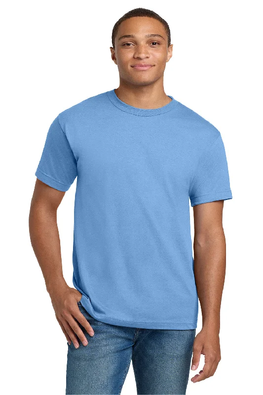 Men’s short-sleeve islet tops-Hanes Mens Beefy-T Short Sleeve Crewneck T-Shirt - Carolina Blue