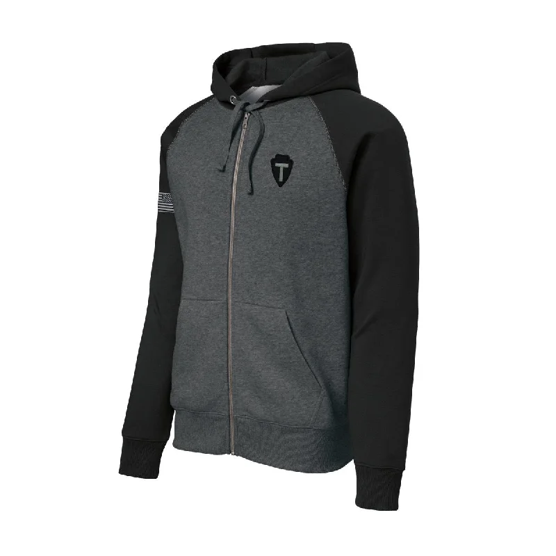 mens hoodie for active comfort-36th Infantry Color Block Zip Up Hoodie