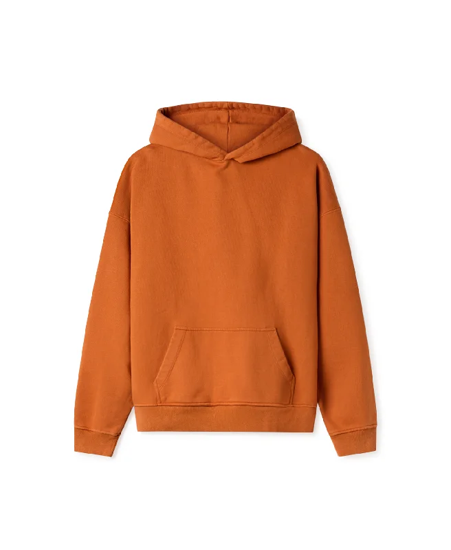 mens hoodie for comfortable travel-600 GSM 'Orange Rust' Hoodie