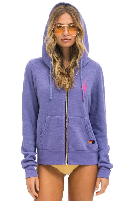 mens hoodie with comfortable hoodie design-BOLT 2 HOODIE - LAVENDER //  NEON PINK