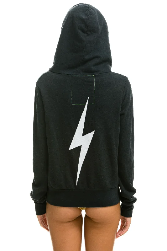 mens hoodie with slim silhouette fit-BOLT HOODIE - CHARCOAL