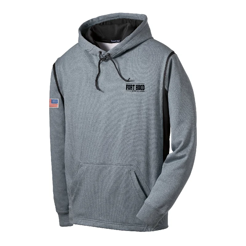 mens hoodie for sleek casual wear-Fort Hood Color Block Hoodie - Moisture Wicking