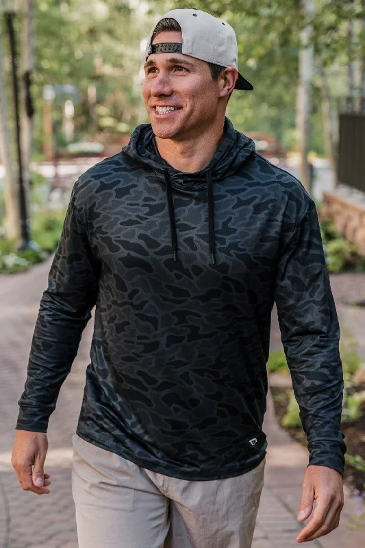 mens hoodie with comfortable, relaxed look-Performance Hoodie - Black Camo