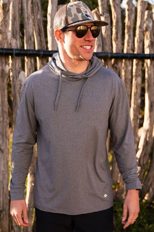 mens hoodie for active wear enthusiasts-Performance Hoodie - Dark Heather Grey