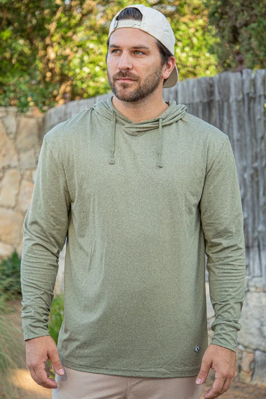 mens hoodie for perfect layering piece-Performance Hoodie - Heather Sage