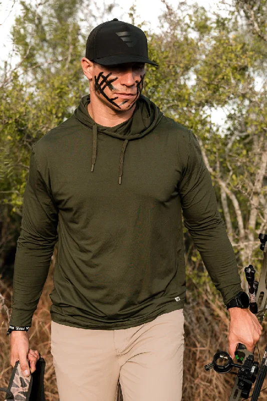 mens hoodie for active, on-the-go lifestyle-Performance Hoodie - Mallard Green