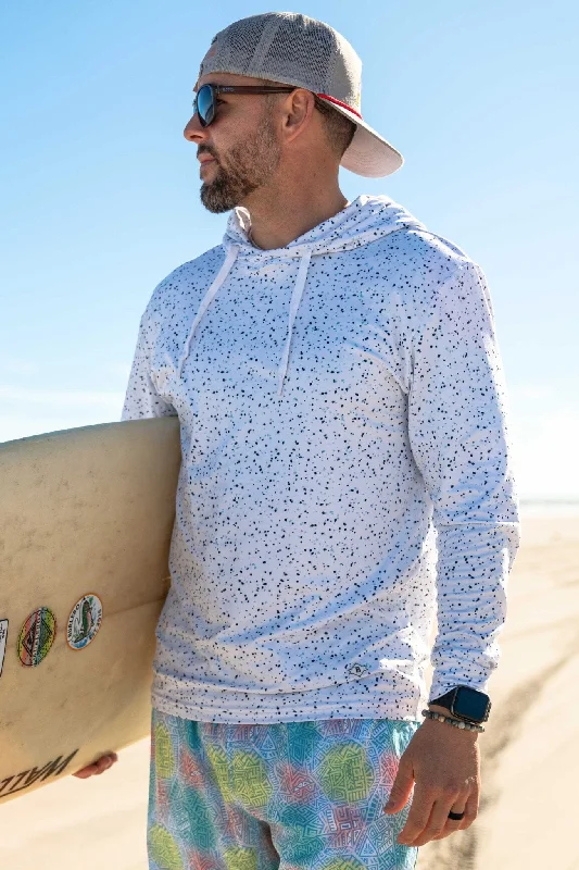 mens hoodie for chill workout style-Performance Hoodie - White Speckled