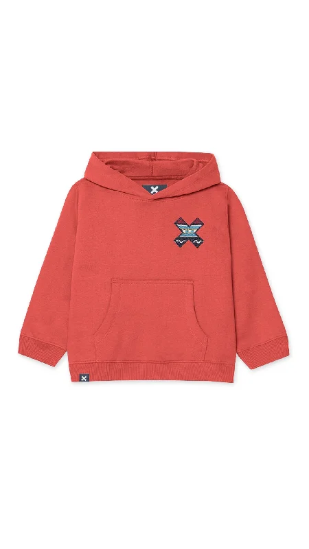 mens hoodie with reflective elements-HOODIE KIDS CLASSIC ROJO