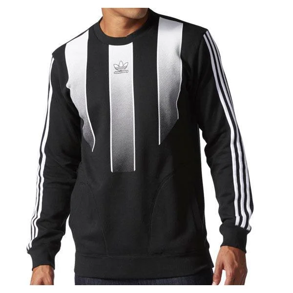 mens hoodie for stylish activewear looks-Adidas Skateboarding EQT Crew Black - White