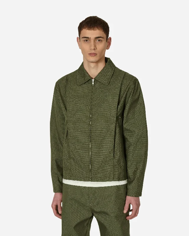 men's jackets for winter workwear-Pleat Bomber Jacket Green