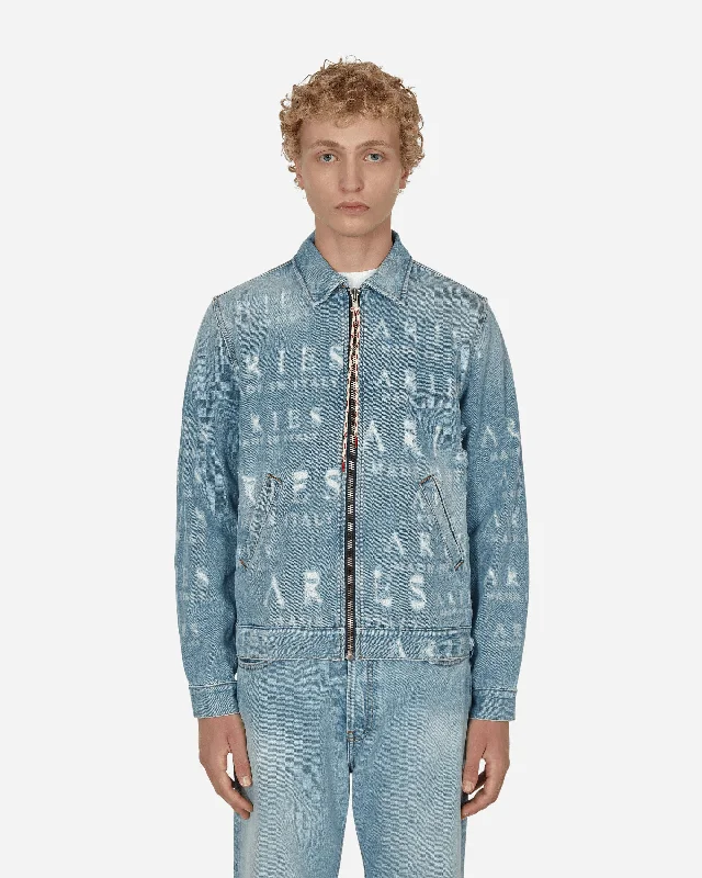 men's jackets for everyday wear-Destroyed Jean Jacket Blue