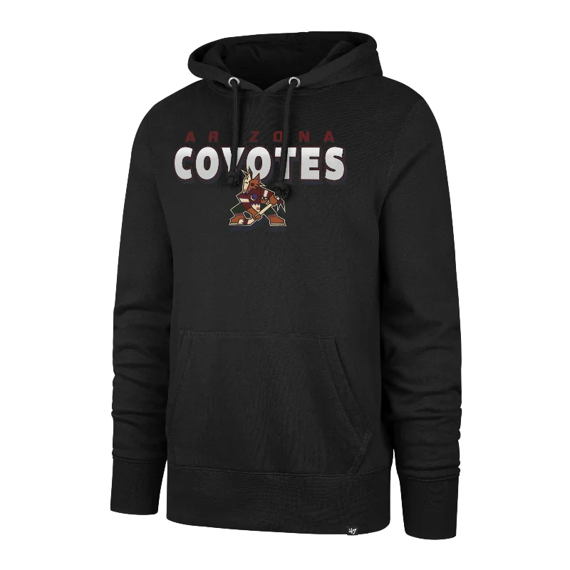 mens hoodie for casual weekend wear-ARIZONA COYOTES HALF DROP '47 HEADLINE HOOD