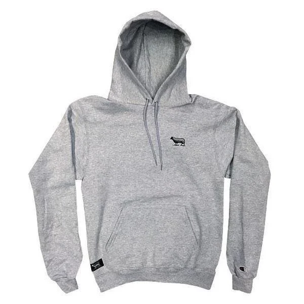 mens hoodie for winter sports activities-Black Sheep Champion Pullover Hoody Athletic Grey