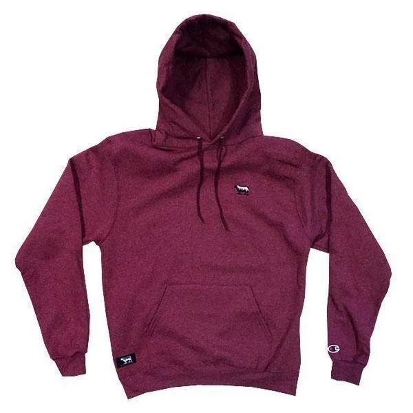 mens hoodie for active, on-the-go lifestyle-Black Sheep Champion Pullover Hoody Maroon Heather